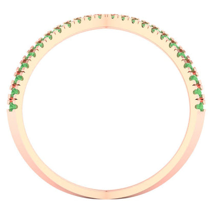 0.245 cttw Zirconia Simulated Green Diamond Statement Engagement Ring - Solid Rose Gold (VVS1, Round Cut,1.0mm)