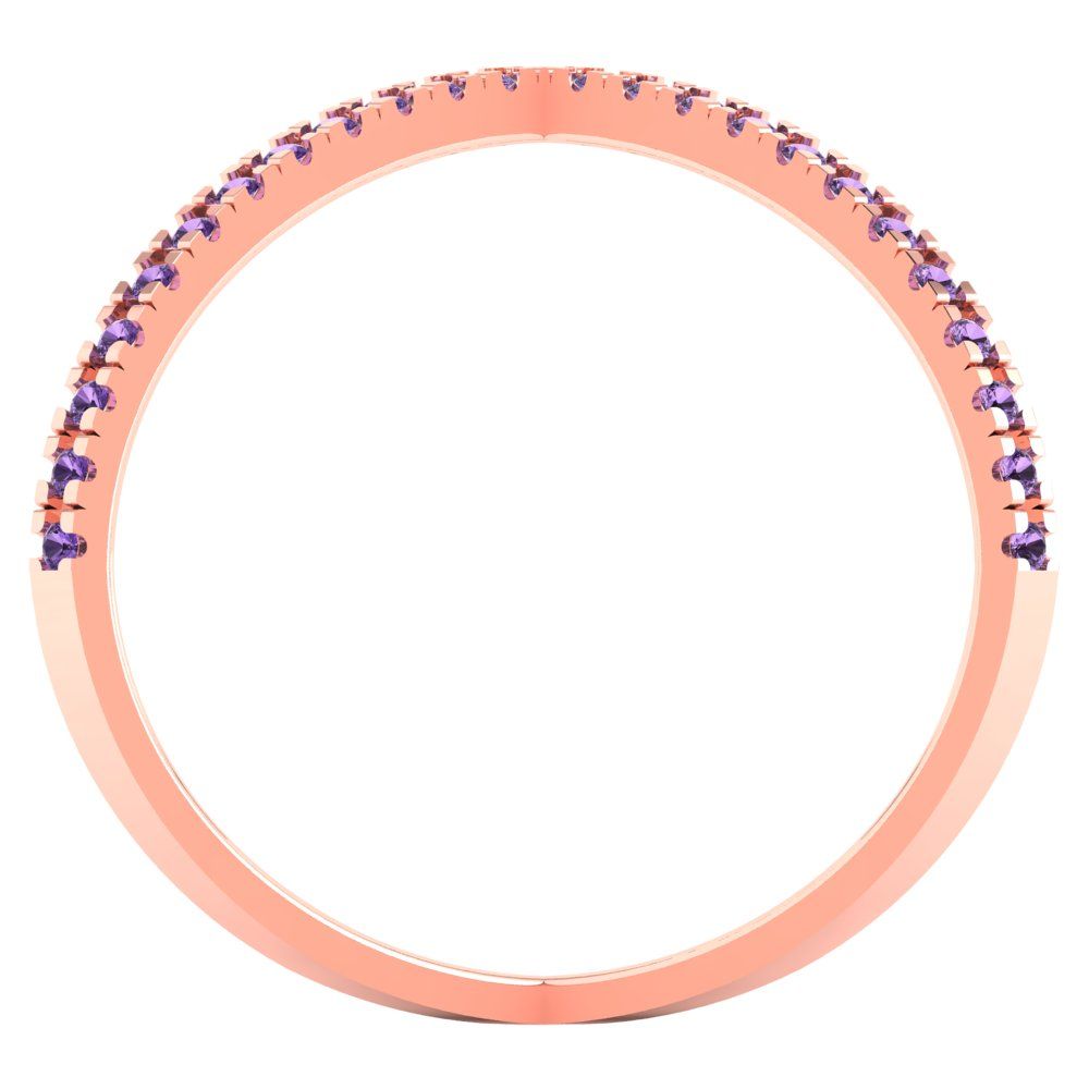 0.245 cttw Simulated Alexandrite Statement Engagement Ring - Solid Gold (Round Cut,1.0mm)