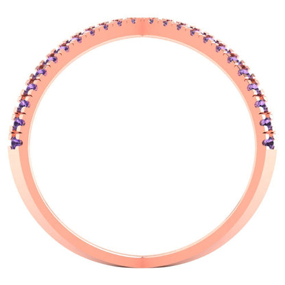 0.245 cttw Simulated Alexandrite Statement Engagement Ring - Solid Gold (Round Cut,1.0mm)