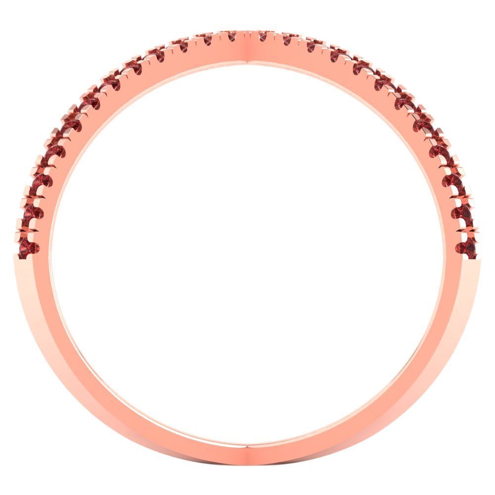 0.245 cttw Natural Garnet Statement Engagement Ring - Solid Gold (Round Cut,1.0mm)