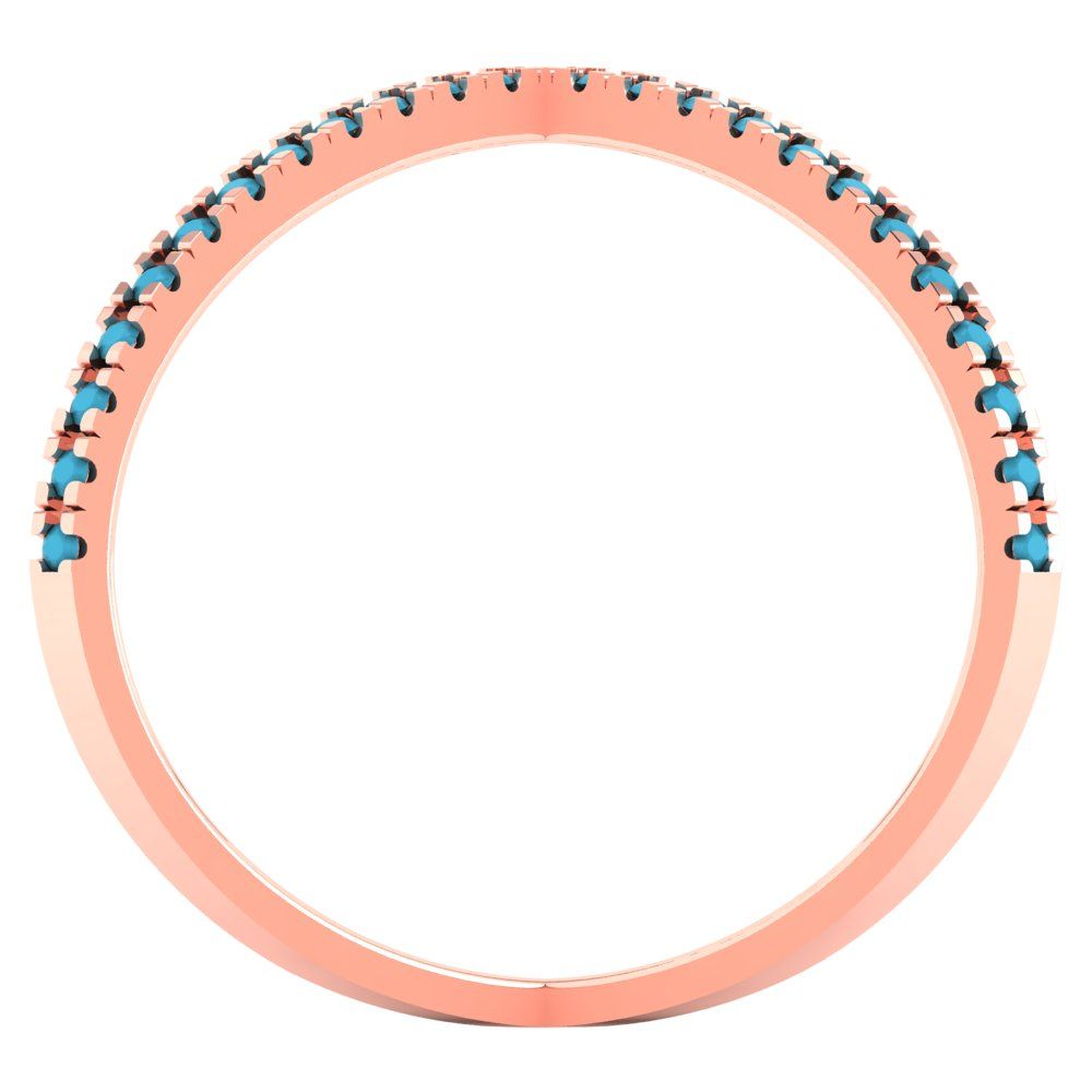 0.245 cttw Simulated Turquoise Statement Engagement Ring - Solid Gold (Round Cut,1.0mm)