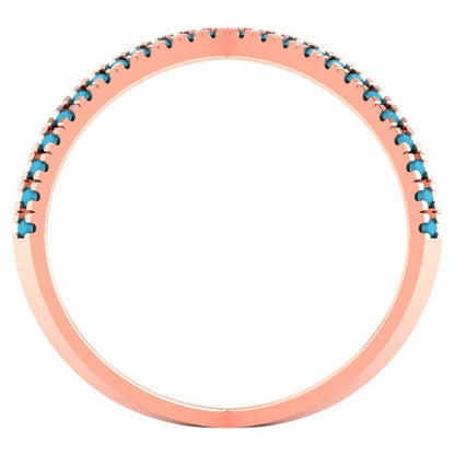 0.245 cttw Simulated Turquoise Statement Engagement Ring - Solid Gold (Round Cut,1.0mm)