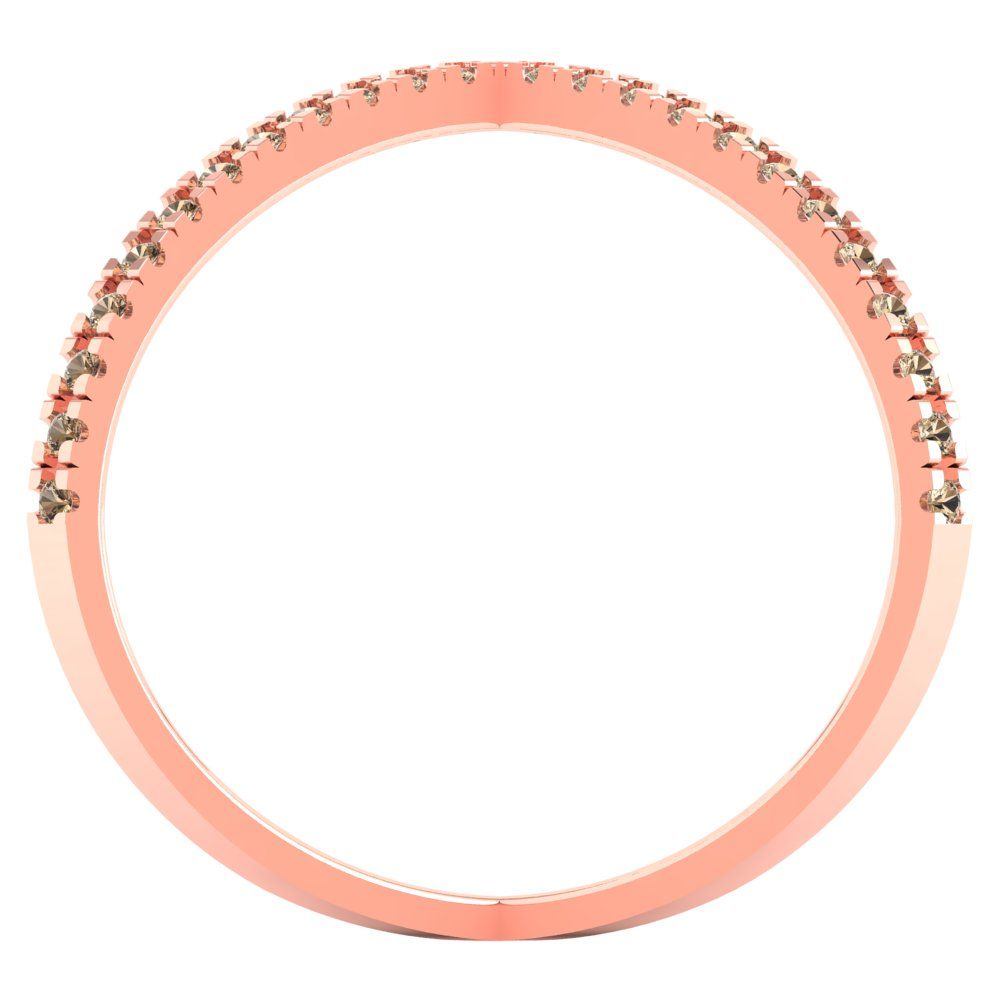 0.245 cttw Yellow Moissanite Statement Engagement Ring - Solid Rose Gold (VVS1, Round Cut,1.0mm)