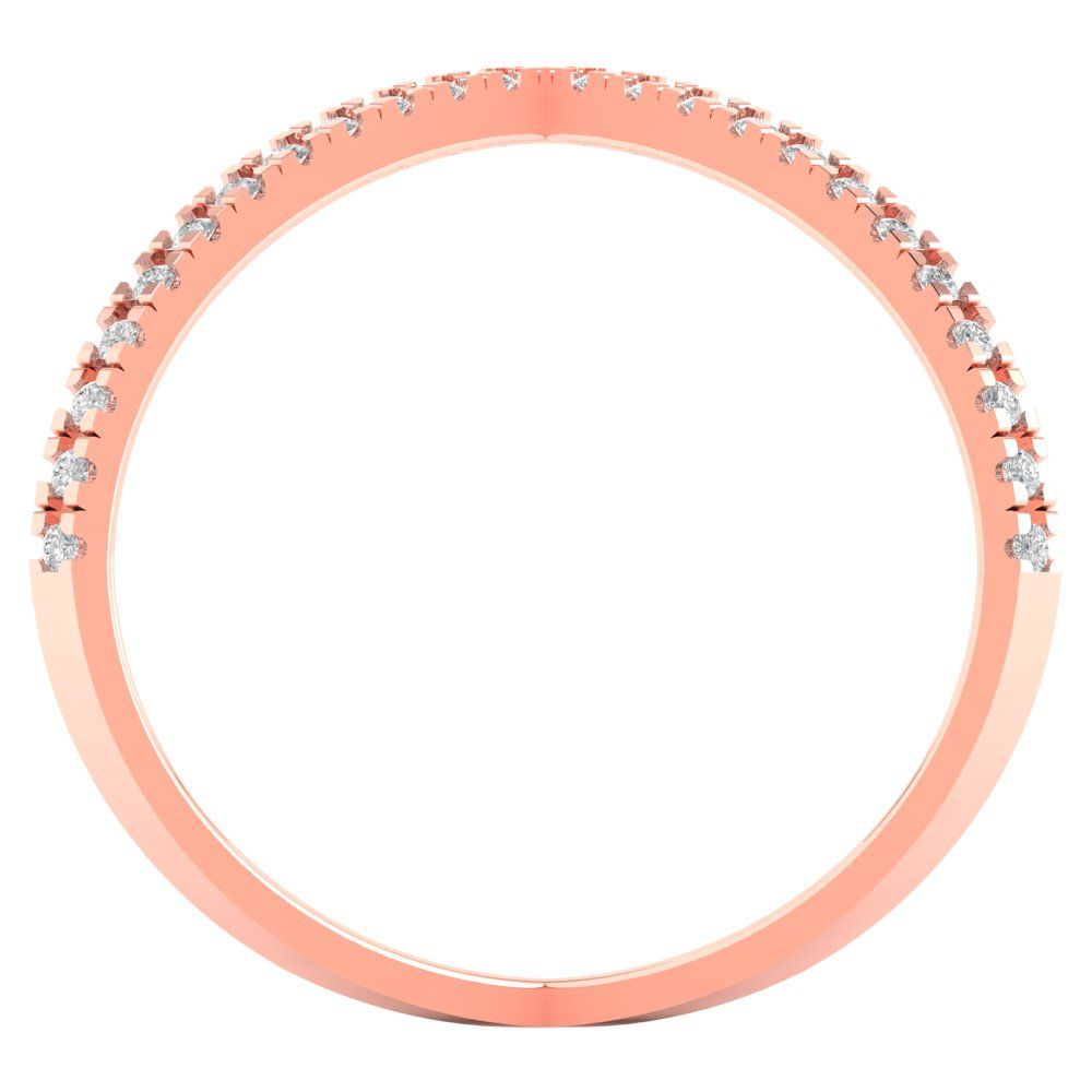 0.245 cttw White Sapphire Statement Engagement Ring - Solid Rose Gold (VVS1, Round Cut,1.0mm)