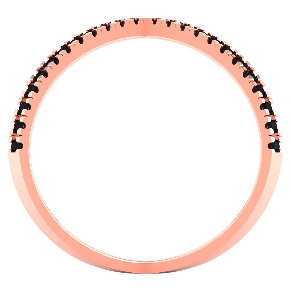 0.245 cttw Natural Onyx Statement Engagement Ring - Solid Gold (Round Cut,1.0mm)