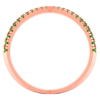 0.245 cttw Natural Peridot Statement Engagement Ring - Solid Gold (Round Cut,1.0mm)