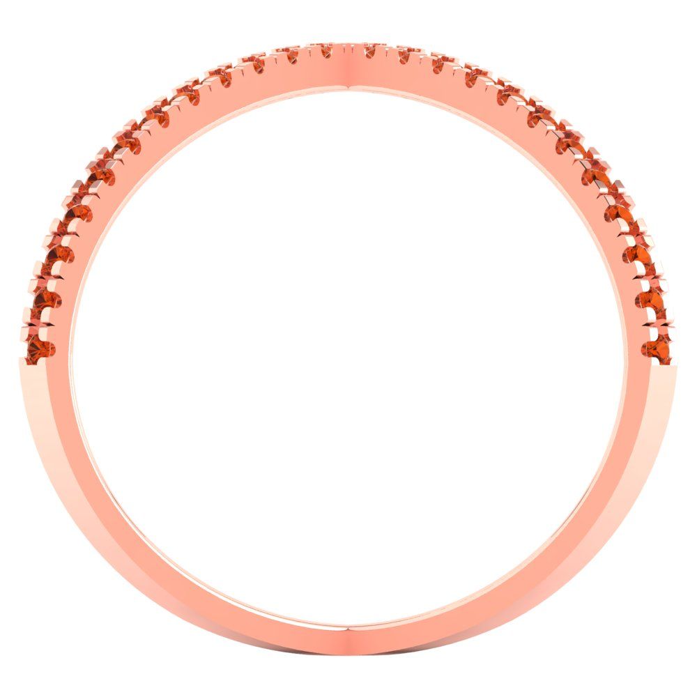 0.245 cttw Zirconia Simulated Red Diamond Statement Engagement Ring - Solid Rose Gold (VVS1, Round Cut,1.0mm)