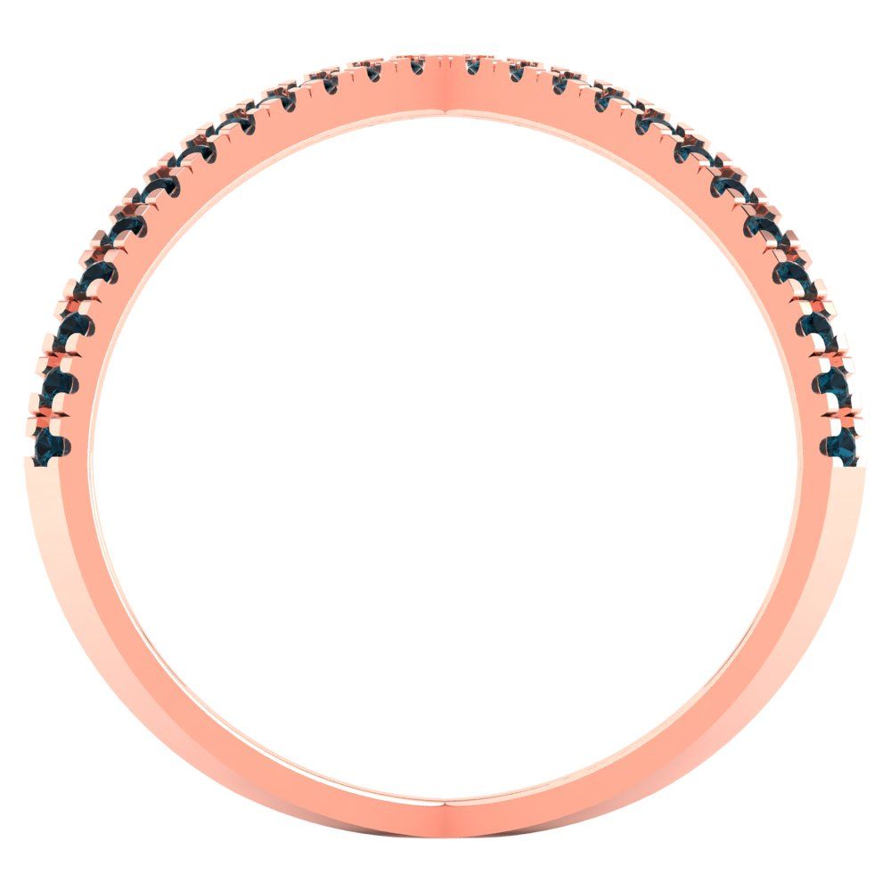 0.245 cttw Natural London Blue Topaz Statement Engagement Ring - Solid Rose Gold (VVS1, Round Cut,1.0mm)