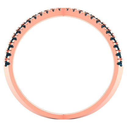 0.245 cttw Natural London Blue Topaz Statement Engagement Ring - Solid Rose Gold (VVS1, Round Cut,1.0mm)