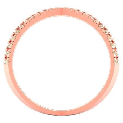 0.245 cttw Natural Morganite Statement Engagement Ring - Solid Gold (Round Cut,1.0mm)