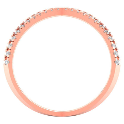 0.245 cttw Moissanite Statement Engagement Ring - Solid Rose Gold (VVS1, Round Cut,1.0mm)