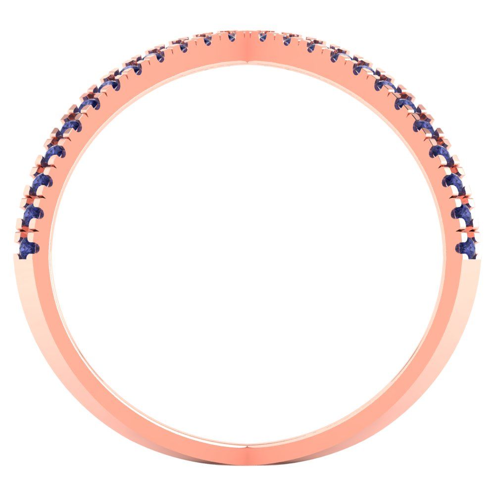 0.245 cttw Simulated Tanzanite Statement Engagement Ring - Solid Gold (Round Cut,1.0mm)