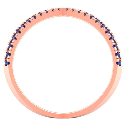 0.245 cttw Simulated Tanzanite Statement Engagement Ring - Solid Gold (Round Cut,1.0mm)