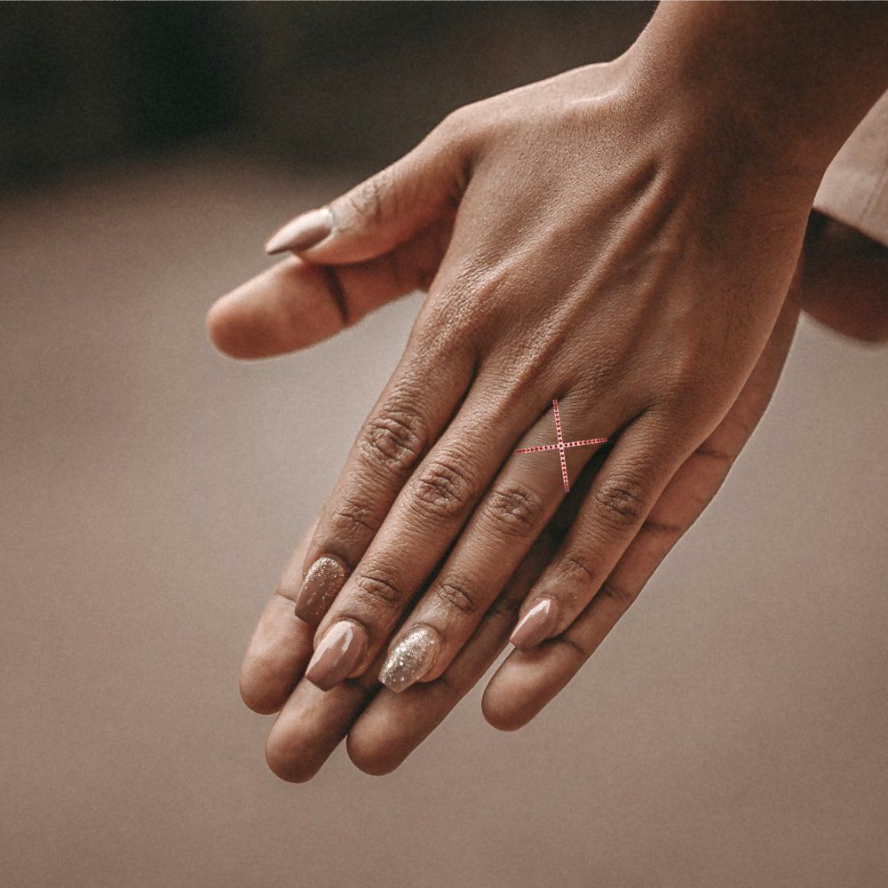 0.245 cttw Simulated Pink Tourmaline Statement Engagement Ring - Solid Gold (Round Cut,1.0mm)