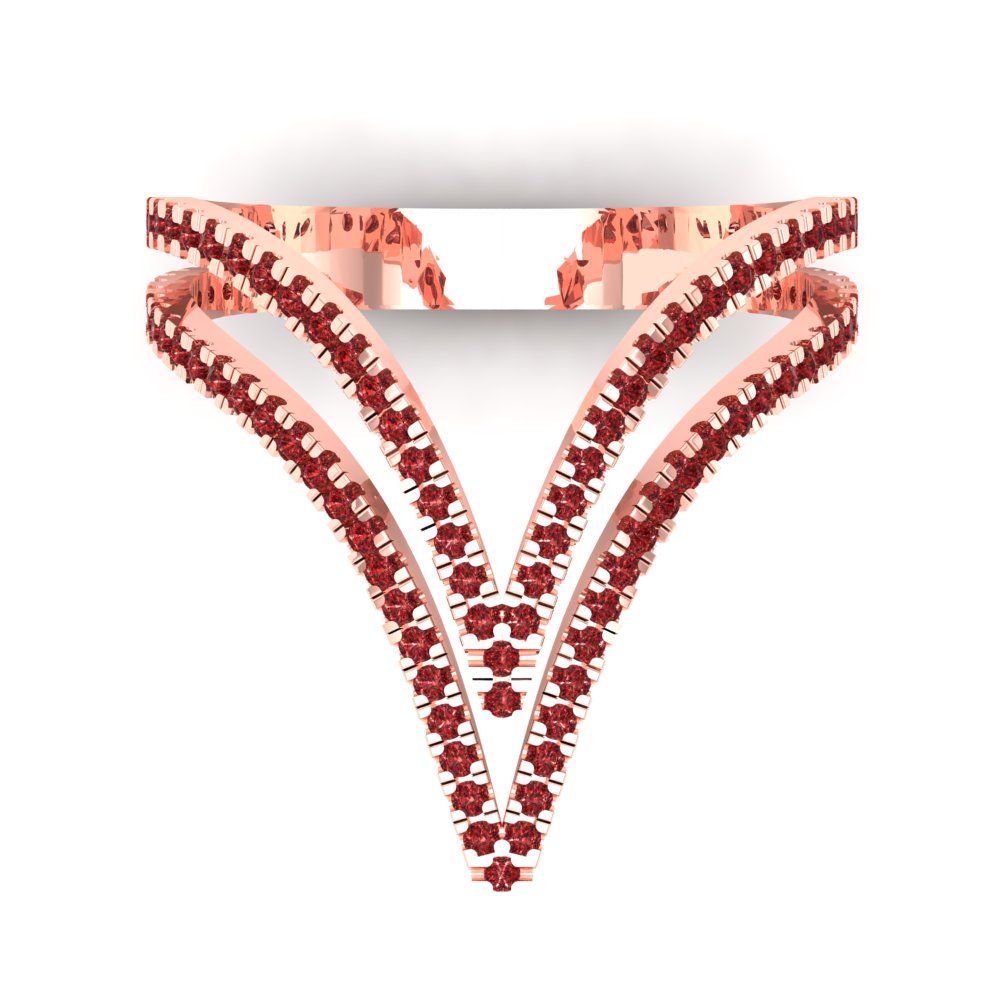 0.525 cttw Natural Garnet Statement Engagement Ring - Solid Gold (Round Cut,1.0mm)