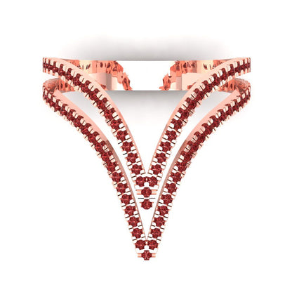 0.525 cttw Natural Garnet Statement Engagement Ring - Solid Gold (Round Cut,1.0mm)