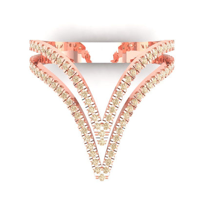 0.525 cttw Natural Morganite Statement Engagement Ring - Solid Rose Gold (VVS1, Round Cut,1.0mm)