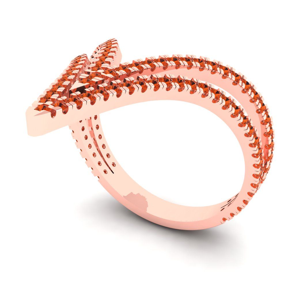 0.525 cttw Zirconia Simulated Red Diamond Statement Engagement Ring - Solid Rose Gold (VVS1, Round Cut,1.0mm)