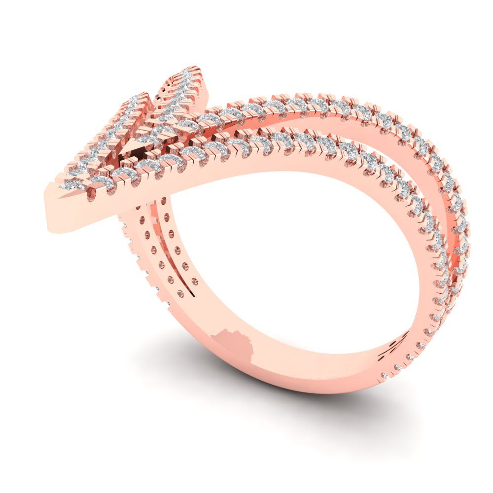 0.525 cttw Moissanite Statement Engagement Ring - Solid Rose Gold (VVS1, Round Cut,1.0mm)