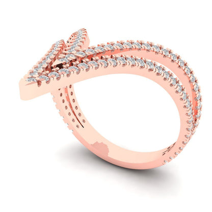 0.525 cttw Moissanite Statement Engagement Ring - Solid Rose Gold (VVS1, Round Cut,1.0mm)