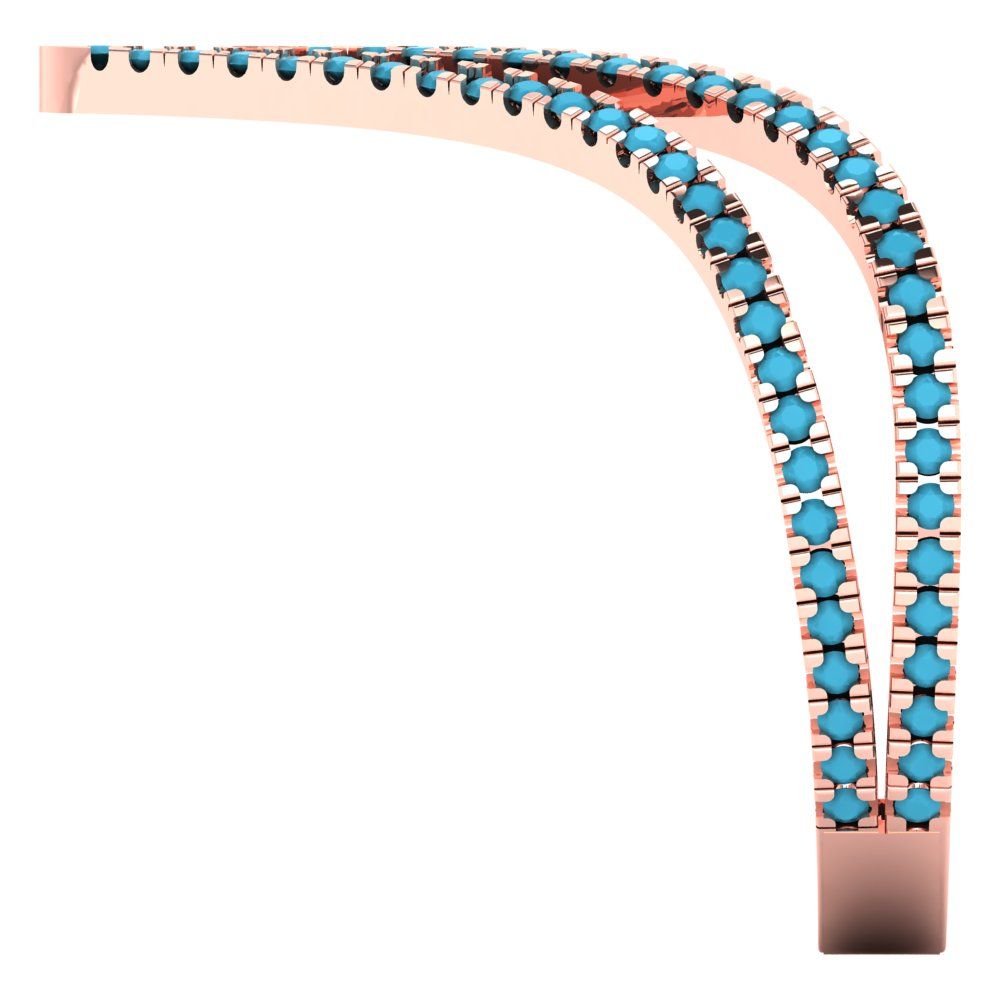 0.525 cttw Simulated Turquoise Statement Engagement Ring - Solid Gold (Round Cut,1.0mm)