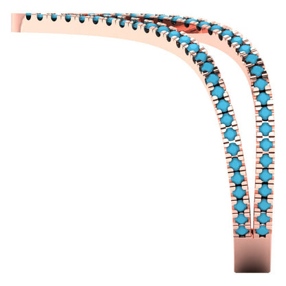 0.525 cttw Simulated Turquoise Statement Engagement Ring - Solid Gold (Round Cut,1.0mm)