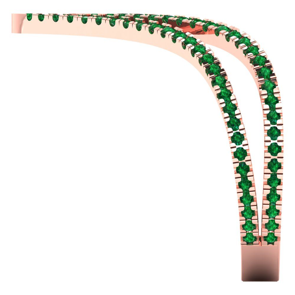 0.525 cttw Simulated Emerald Statement Engagement Ring - Solid Rose Gold (VVS1, Round Cut,1.0mm)