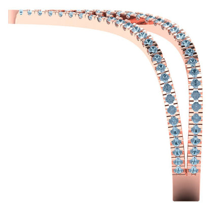 0.525 cttw Natural Swiss Blue Topaz Statement Engagement Ring - Solid Gold (Round Cut,1.0mm)