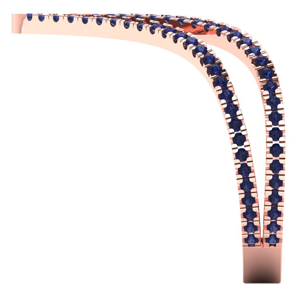 0.525 cttw Simulated Blue Sapphire Statement Engagement Ring - Solid Rose Gold (VVS1, Round Cut,1.0mm)