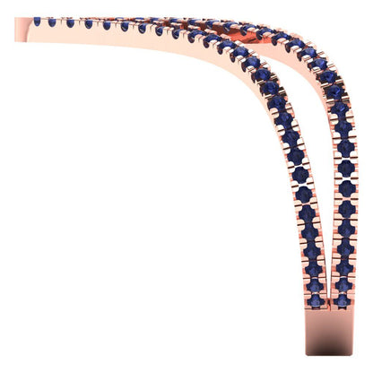 0.525 cttw Simulated Blue Sapphire Statement Engagement Ring - Solid Rose Gold (VVS1, Round Cut,1.0mm)