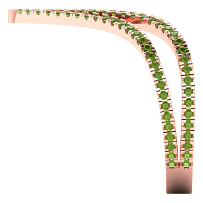 0.525 cttw Natural Peridot Statement Engagement Ring - Solid Gold (Round Cut,1.0mm)