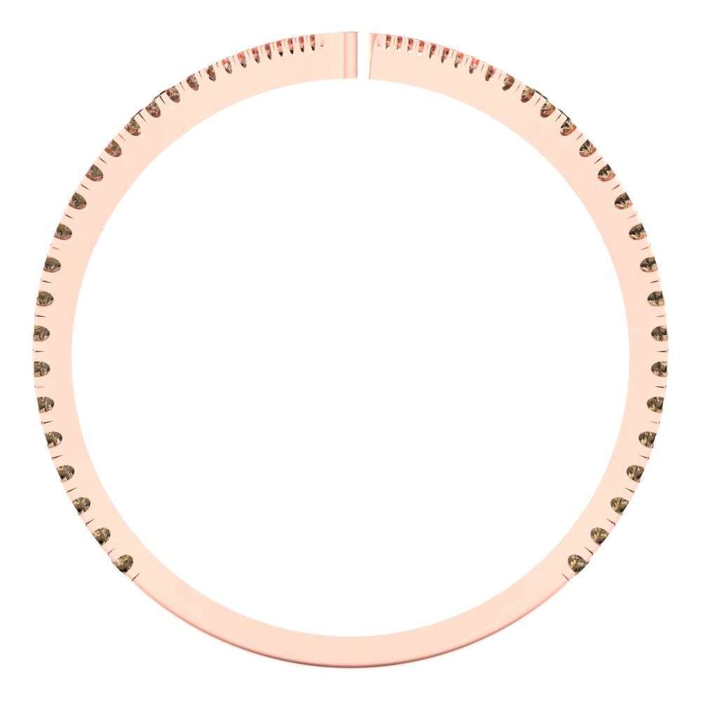 0.525 cttw Zirconia Simulated Champagne Diamond Statement Engagement Ring - Solid Rose Gold (VVS1, Round Cut,1.0mm)