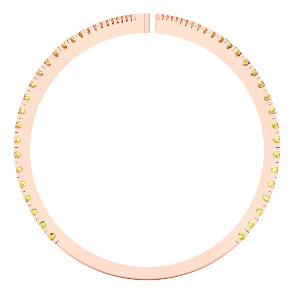 0.525 cttw Natural Citrine Statement Engagement Ring - Solid Gold (Round Cut,1.0mm)