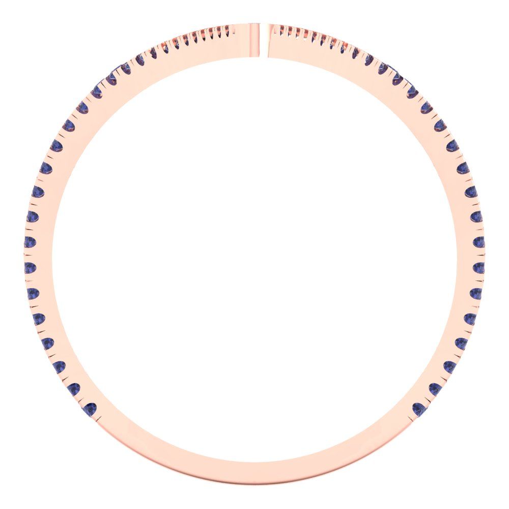0.525 cttw Simulated Tanzanite Statement Engagement Ring - Solid Rose Gold (VVS1, Round Cut,1.0mm)