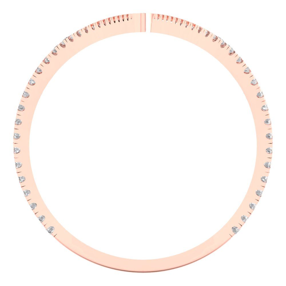 0.525 cttw White Sapphire Statement Engagement Ring - Solid Rose Gold (VVS1, Round Cut,1.0mm)