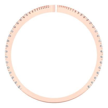 0.525 cttw White Sapphire Statement Engagement Ring - Solid Rose Gold (VVS1, Round Cut,1.0mm)