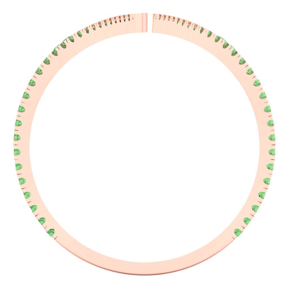 0.525 cttw Zirconia Simulated Green Diamond Statement Engagement Ring - Solid Rose Gold (VVS1, Round Cut,1.0mm)