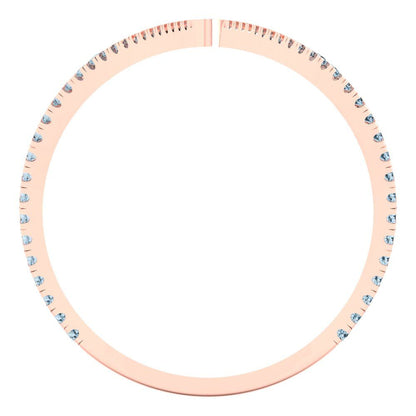0.525 cttw Natural Aquamarine Statement Engagement Ring - Solid Rose Gold (VVS1, Round Cut,1.0mm)