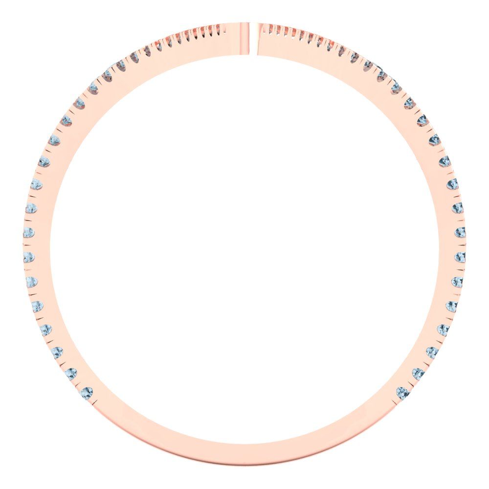 0.525 cttw Natural Swiss Blue Topaz Statement Engagement Ring - Solid Gold (Round Cut,1.0mm)