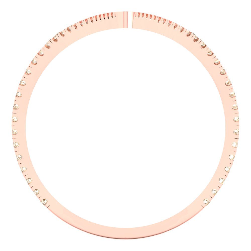 0.525 cttw Natural Morganite Statement Engagement Ring - Solid Rose Gold (VVS1, Round Cut,1.0mm)