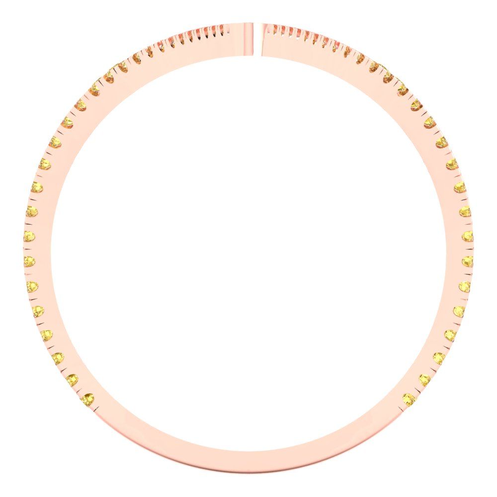 0.525 cttw Zirconia Simulated Yellow Diamond Statement Engagement Ring - Solid Rose Gold (VVS1, Round Cut,1.0mm)