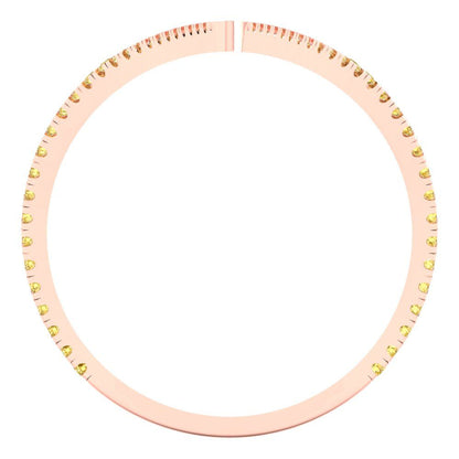 0.525 cttw Zirconia Simulated Yellow Diamond Statement Engagement Ring - Solid Rose Gold (VVS1, Round Cut,1.0mm)