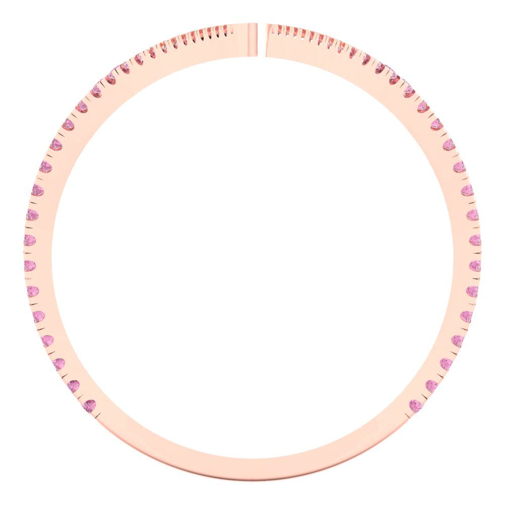 0.525 cttw Zirconia Simulated Pink Diamond Statement Engagement Ring - Solid Rose Gold (VVS1, Round Cut,1.0mm)