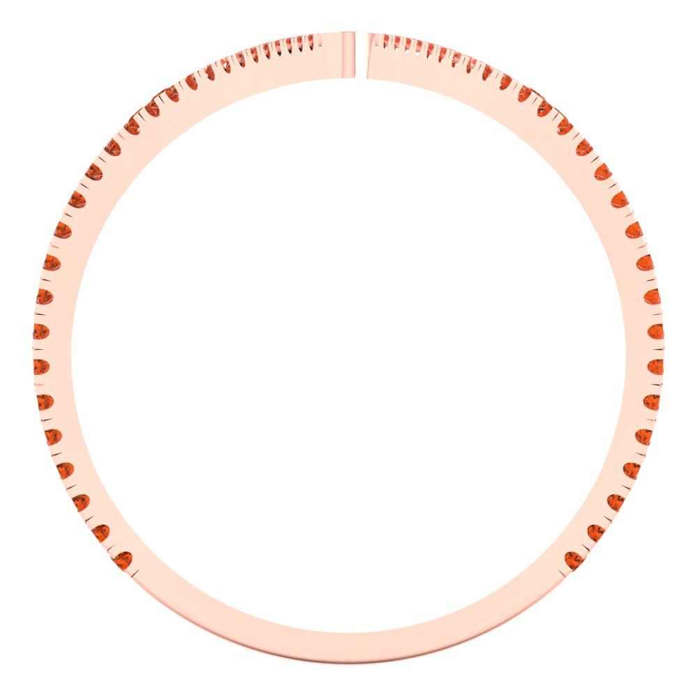 0.525 cttw Simulated Pink Tourmaline Statement Engagement Ring - Solid Rose Gold (VVS1, Round Cut,1.0mm)