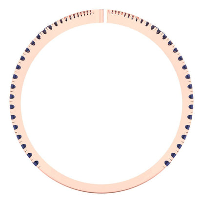 0.525 cttw Simulated Blue Sapphire Statement Engagement Ring - Solid Rose Gold (VVS1, Round Cut,1.0mm)