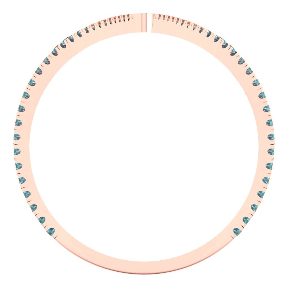 0.525 cttw Blue Moissanite Statement Engagement Ring - Solid Rose Gold (VVS1, Round Cut,1.0mm)