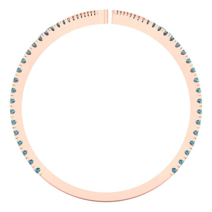 0.525 cttw Blue Moissanite Statement Engagement Ring - Solid Rose Gold (VVS1, Round Cut,1.0mm)