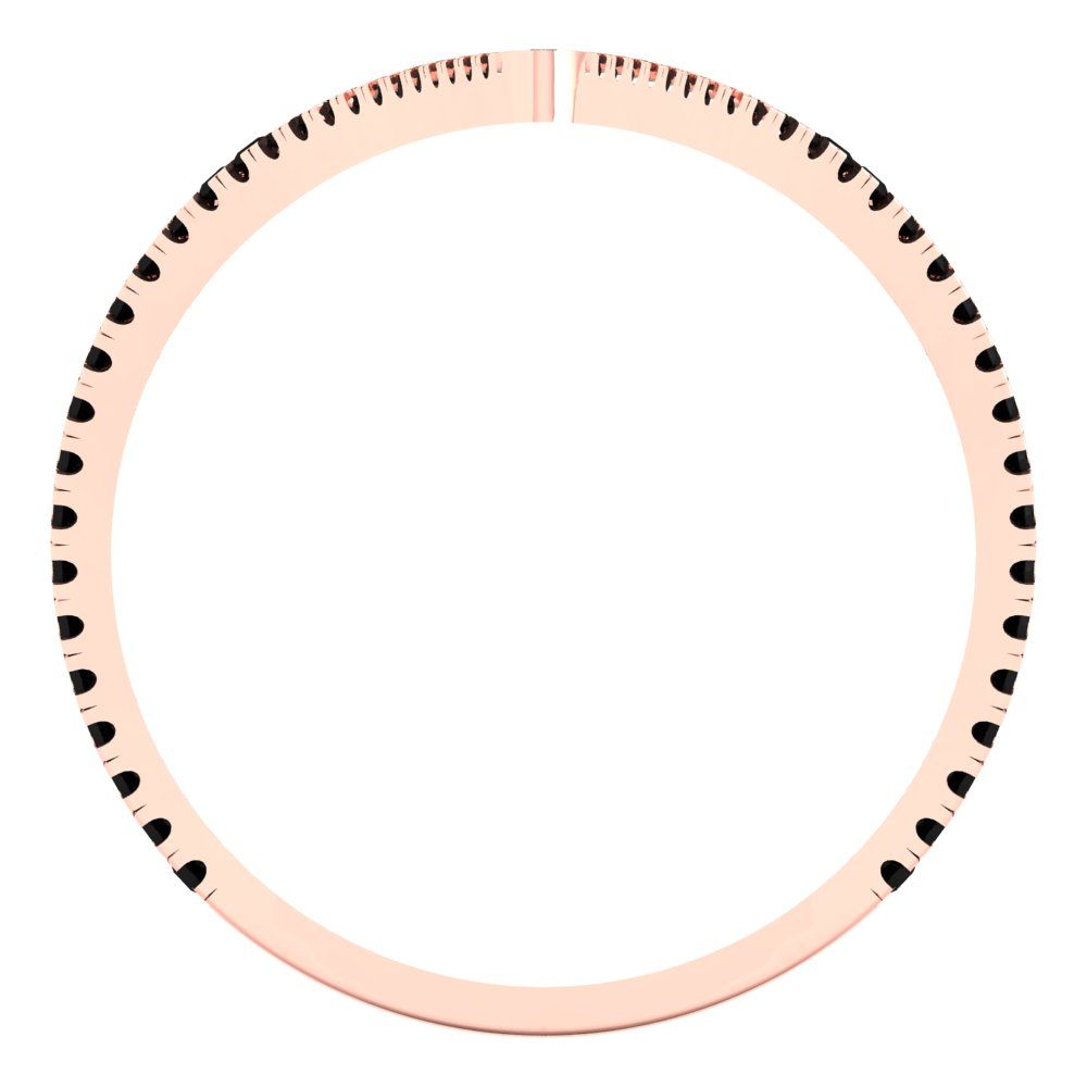 0.525 cttw Natural Onyx Statement Engagement Ring - Solid Rose Gold (VVS1, Round Cut,1.0mm)