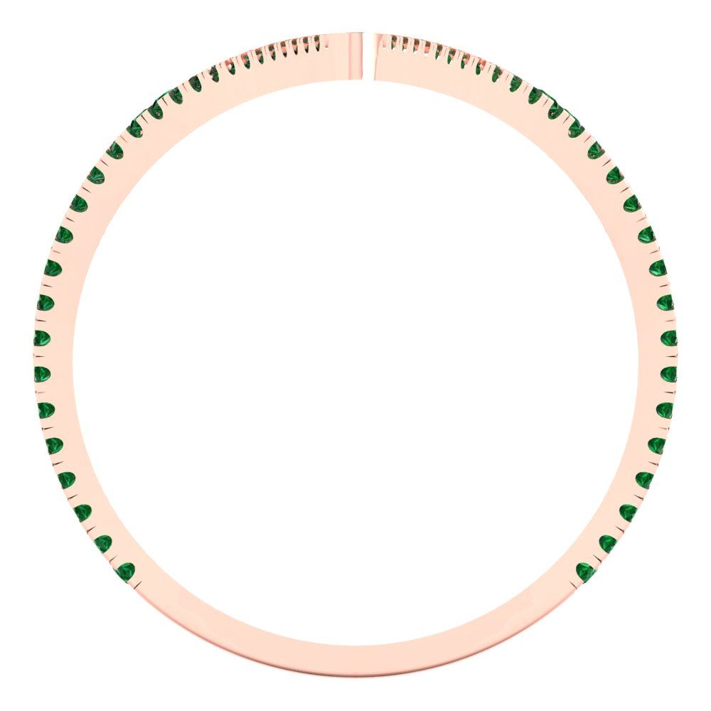 0.525 cttw Simulated Emerald Statement Engagement Ring - Solid Rose Gold (VVS1, Round Cut,1.0mm)