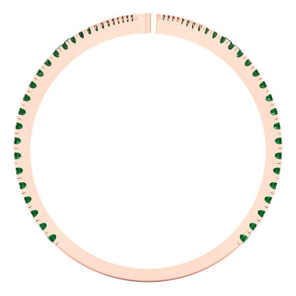 0.525 cttw Simulated Emerald Statement Engagement Ring - Solid Rose Gold (VVS1, Round Cut,1.0mm)